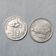 Uang Koin 10 Sen Malaysia Congklak 1992