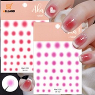 Gradient Blush Nail Sticker/ 3D Aurora Red Pink Dizzy Powder Blusher Nail Decals/ Jelly French Manicure Decorations