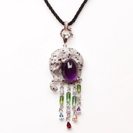 【雅紅珠寶】舉止嫻雅天然紫水晶項鍊-925銀飾