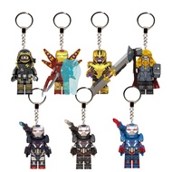 Compatible with LEGO Thor Hawkeye  Iron Man keychain backpack pendant small gifts