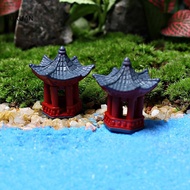 HUXUAN 2pcs Mini Torii Gate Japanese Garden Ornaments - Micro Stone Gazebo Shelf RFT