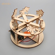 SHOUH Wooden Carousel Model,  Horse Figure Rotating Carousel Model,  Hands-On Assembly Physics Demon