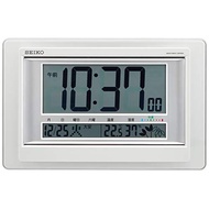SEIKO SQ432W Wall clock for living room bed room Table Combined Radio Digital Calendar Comfort Temperature Humidity Display White Pearl