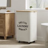 1 Piece 110 Liters Luxury Laundry Service Folding Basket, with Lid and Handle-Super Large Capacity, 