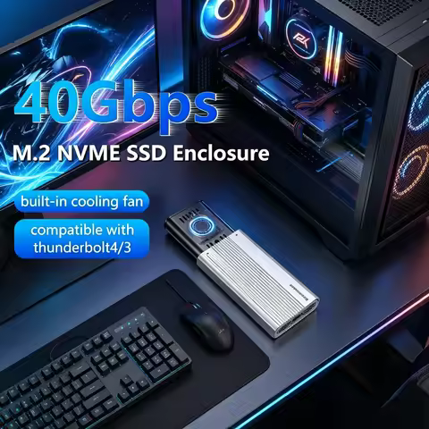 USB4 40Gbps M.2 NVMe SSD Enclosure, PCIe 4.0 External SSD Case with Cooling Fan, Thunderbolt 3/4 Com