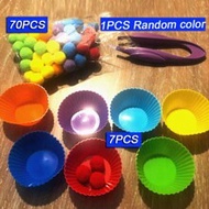 1set Children Pom Pom Sorting Toy, Early Learning Toys For Kids To Develop Fine Motor Skills, Color 