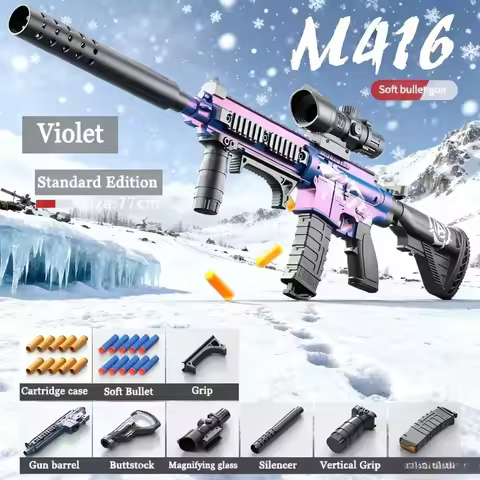 Manual Bolt Soft Bullet Shell Ejecting M416 Guns Toys for Boys Kids Rifle Sniper Air Gun Weapon Foam