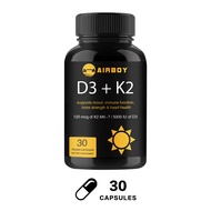 Vitamin D3 + K2 Supplement to Help Support Immune Heart Joints & Bone 120 Capsules