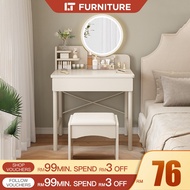 Dressing Table Drawer Storage Meja Solek Dressing Table with LED Mirror Bedroom Makeup Table Comesti