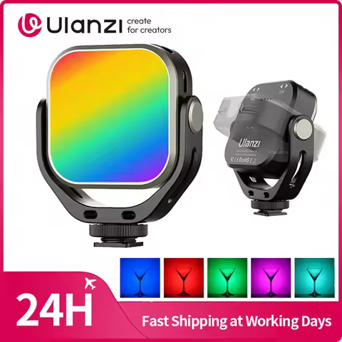 ​Ulanzi VL66RGB Bi-color RGB Fill Light Rotatable Video Light for Camera Smartphone Clip with Cold S