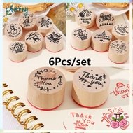 CHERRY 6pcs/set Blessing Greeting Words Stationery Art Craft Thank You Happy Birthday Drawing Suppli