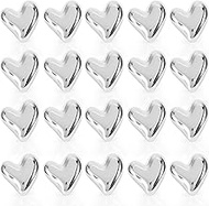 Pack of 20 Heart Magnets 3D Fridge, Cute Heart-Shaped Decorative Magnets Gold Silver Small Decorativ