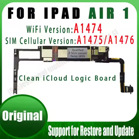 Free iCloud A1474/A1475 or A1476 For iPad Air 1 Motherboard Wifi & SIM Cellular Version For iPad 5 L