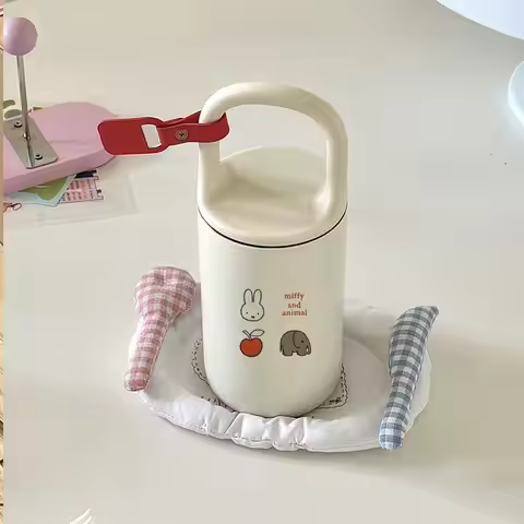 Cute Miffy Illustration Handheld Thermos Cup 316 Stainless Steel Portable Water Bottle Long Lasting 