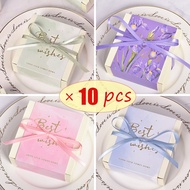 Wedding Door Gift Candy Box Kotak Doorgift Kahwin Gift Box Goodies Murah Borong 100pcs Chocolate Paper Bag Gudis Biscuit Cookie Package Box Packing Boxes Favors Birthday Gifts 喜糖盒子批发礼盒巧克力包装空盒袋子婚礼用西式ins欧式森系韩式法式婚庆订婚装饰布置粉色绿色紫色