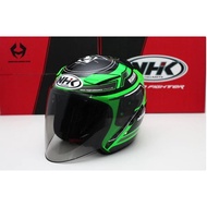 NHK R1 V2.0 TOURING (GREEN FLO/SILVER GLOSSY) (D-RING) XXL(Clearance Stock)