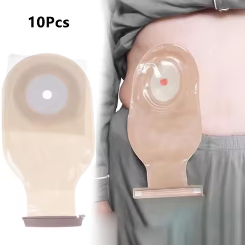 10pcs Drain valve One-piece System Colostomy Bags for Adults Disposable Colostomy Pouch Opening With
