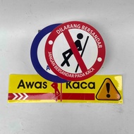 Beware of Glass Stickers, No Leaving the Glass, Beware of Glass Sticker