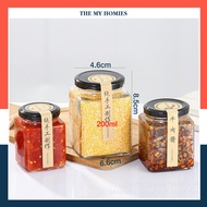 SQUARE GLASS JAR 100ml-200ml-500ml Square glass jar with black tin lid for dry goods and spices airt