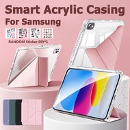 Acrylic Samsung Galaxy Tab Cover Casing for Tab A9/A9+/A8 Flip Case for Tab S7/S8/S9/S9 Plus/S9FE Sm