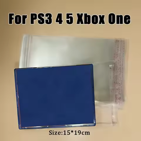 100pcs Self-Adhesive Game Disc Protective Bags Game Box Protective Sleeves for PS1 2 3 4 5 NS NS2 Wi