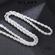 HILARY JEWELRY Chain Leher Man Silver Twist Necklace Rope For Pendant 925 Lelaki Men Accessories Per