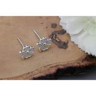 (Pendant/Pendant Only): 925 Sterling Silver earrings decorated With Clover CZ/925 CZ. Thai