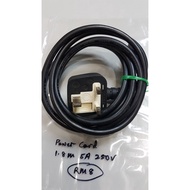 Cable Power cord 3-pin plug 1.8m Fused 5A 250V