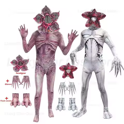 New 2025 Kids Halloween ST Cosplay Child Jumpsuits Scarry Zombie Demogorgon Demon Lord Party Tights 