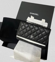 100% brand new authentic guaranteed Chanel wallet on chain WOC  全新 聖誕禮物 銀扣 牛皮 荔枝皮 黑色 歐洲購入 有單有盒 full set齊 小包