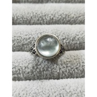 ((AG) Natural Grape Stone Gawu Box Whole Body S925 Silver Sterling Ring Adjustable Mouth