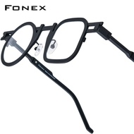 FONEX Pure Titanium Glasses Frame Men 2025 New Fashion Brand Design Vintage Square Eyeglasses Women 