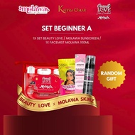 [SET BEGINNER A] SET BEAUTY LOVE MALAYSIA + FACE MIST MOLAWA 100ML + SUNSCREEN MOLAWA
