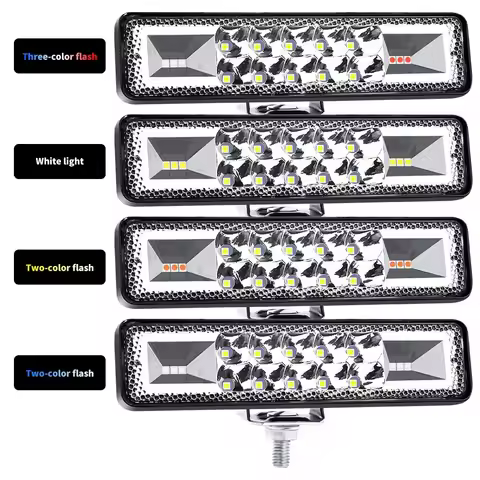 Car LED work light in a straight line, 6 inches, 16 lights, left and right flashing, daytime running