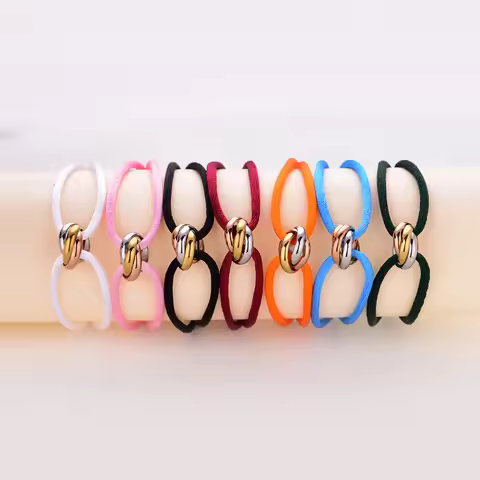 Trinity Bracelet Stainless Steel Circle Women's Bracelet Different Colors of Rope Classic Popular Tr