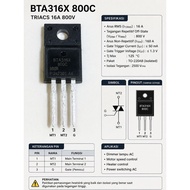 BTA316x-800c, 16A / 800V Triac dip TO220F