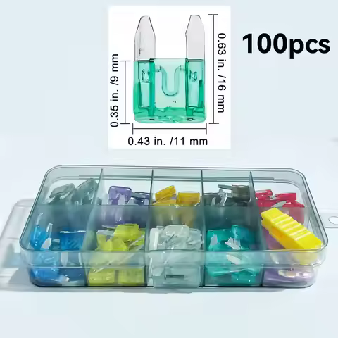 100Pcs Car Fuses Small Auto Blade Fuses 2A 3A 5A 7.5A 10A 15A 20A 25A 30A 35A AMP Assortment In Stor