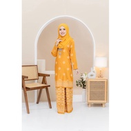 Habibi Boutique | Kurung Songket Tabur Printed | Kurung Moden | Mustard