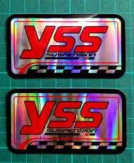 2 แผ่น สติ๊กเกอร์ติดโช็ค YSS แบบสะท้อนแสง สติ๊กเกอร์ติดรถรถมอเตอร์ไซค์ มอเตอร์ไซค์วิบาก Supercross A