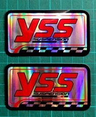 2 แผ่น สติ๊กเกอร์ติดโช็ค YSS แบบสะท้อนแสง สติ๊กเกอร์ติดรถรถมอเตอร์ไซค์ มอเตอร์ไซค์วิบาก Supercross ATV สติ๊กเกอร์แต่งซิ่ง สติ๊กเกอร์ติดรถ