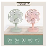 Mini Table Fan USB Rechargeable Office Table USB Fan Portable Fan Kipas Meja With Light Small Fan Desk Fan Battery Fan