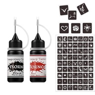 Crazy 2 Color Temporary Tattoo Kit for Women Men Kids Fake Tattoos Semi Permanent
