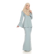 Baju Kurung Modern Sage Green Tulip Pearls Raya 2022