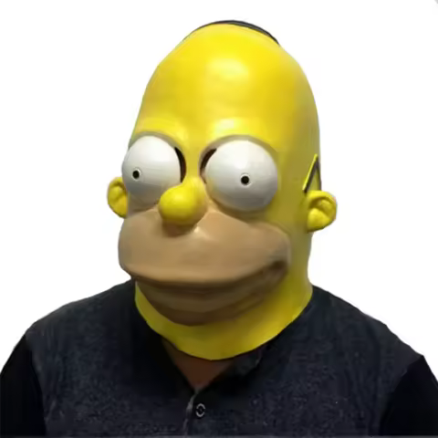 Anime Simpsons Mask Homer Jay Simpson Cartoon Creative Cosplay Latex Helmet Bart Simpson Halloween P
