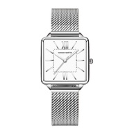 Hannah Martin Cube Women Stainless Quartz Watch Silver