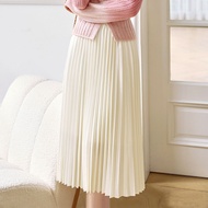XIANGYING | Beige Knitted Midi Skirt