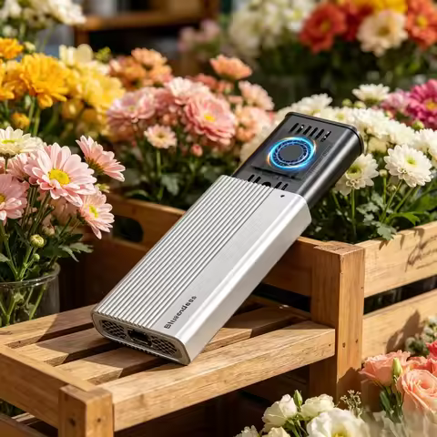 PCIe 4.0 M.2 NVMe SSD Enclosure, USB4 40Gbps External SSD Case, Built-in Cooling Fan, Support Thunde