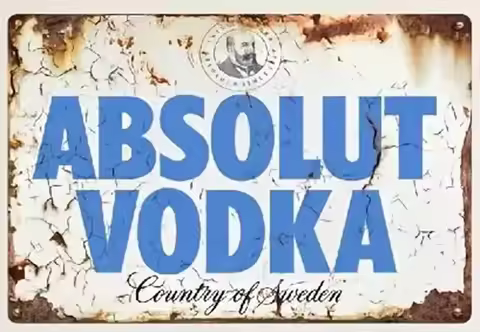 Absolut Vodka Country Of Sweden Vintage Novelty Metal Sign ; Wall Art