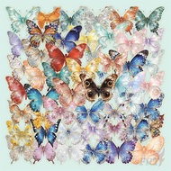 ❉ Jewel Butterfly Gold Stamping PET Stickers ❉ 50Pcs/Set DIY Fashion Waterproof Doodle Decals Sticke