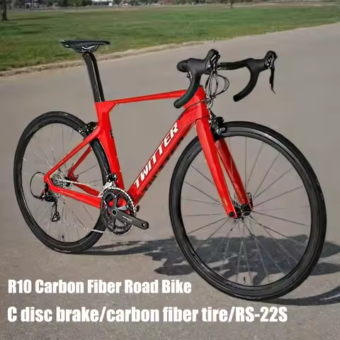 TWITTER new R10 Carbon Fiber Road Bike 700*28C C-clamper Road Racing Bicycle carbon wheel 22S Intern